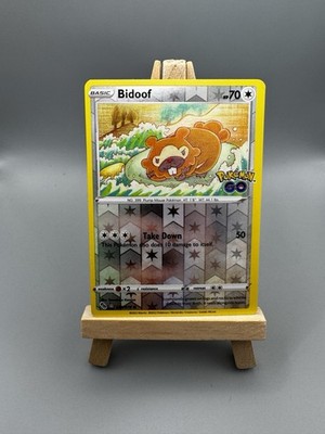Pokémon Go Bidoof Reverse Holo Card  Peelable Ditto 059/078 Excellent - Good