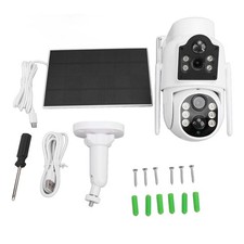 Solar Panel Powered Security Camera 2MP Dual Lens WiFi Camera with Night Vision