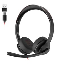 USB Headset with Microphone for PC/Laptop, Wired Headphones with Noise Cancel