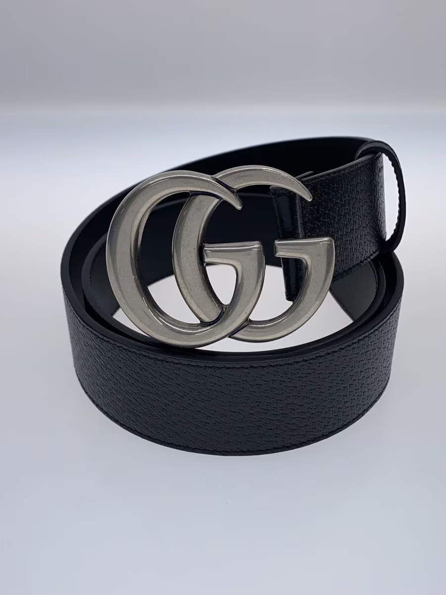 GUCCI GG Marmont Leather Belt, Black, Men's
