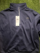 Men  s Alo Yoga Accolade Quarter Zipup Black  Size Large Limited 