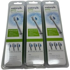 Lot of 3-Waterpik Sonic Brush Heads Triple Sonic 9 Replacement Heads Total
