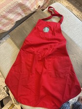 Starbucks Coffee Red Barista Apron 2 Pockets Clean 