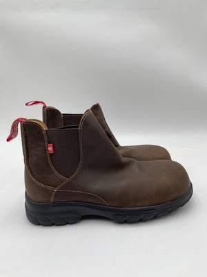 Mellow Walk Maddy women's brown leather composite toe safety boot Size 6.5 E