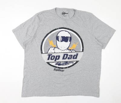 Top Gear Herren T-Shirt Grau 3XL Rundhals Kurzarm