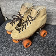 Vintage Riedell Sure Grip Men's Skates Size 6 M Brown Suede