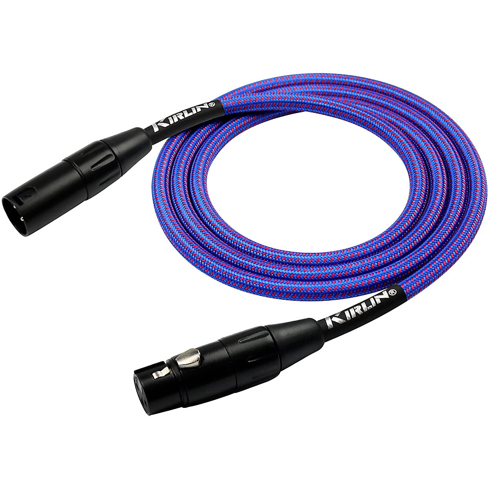 KIRLIN XLR Male To XLR Female Microphone Cable - Royal Blue Woven Jacket 10 ft 4190₽