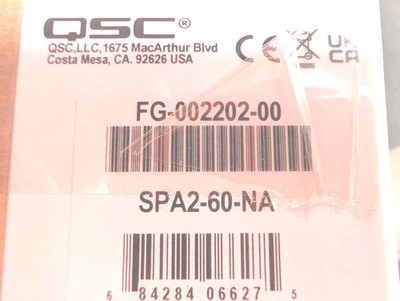 QSC SPA2-60 2-Channel Power Amplifier (60W) - SPA2-60-NA SEALED New In Box