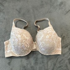 Sujetador con aros Victoria's Secret Perfect Shape 40DD 40E acolchado de encaje crema nuevo con etiquetas