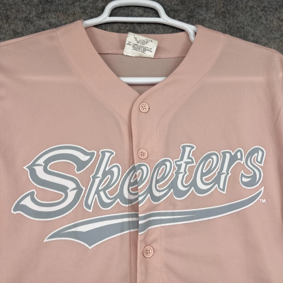 Camiseta deportiva Sugar Land Skeeters para hombre rosa mediana MILB botón delantero tracey Foto 2 de 4