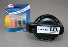 Vintage Dymo I.D. 2001-01 Label Maker Gun & New 5 Pack Labeling Tape 