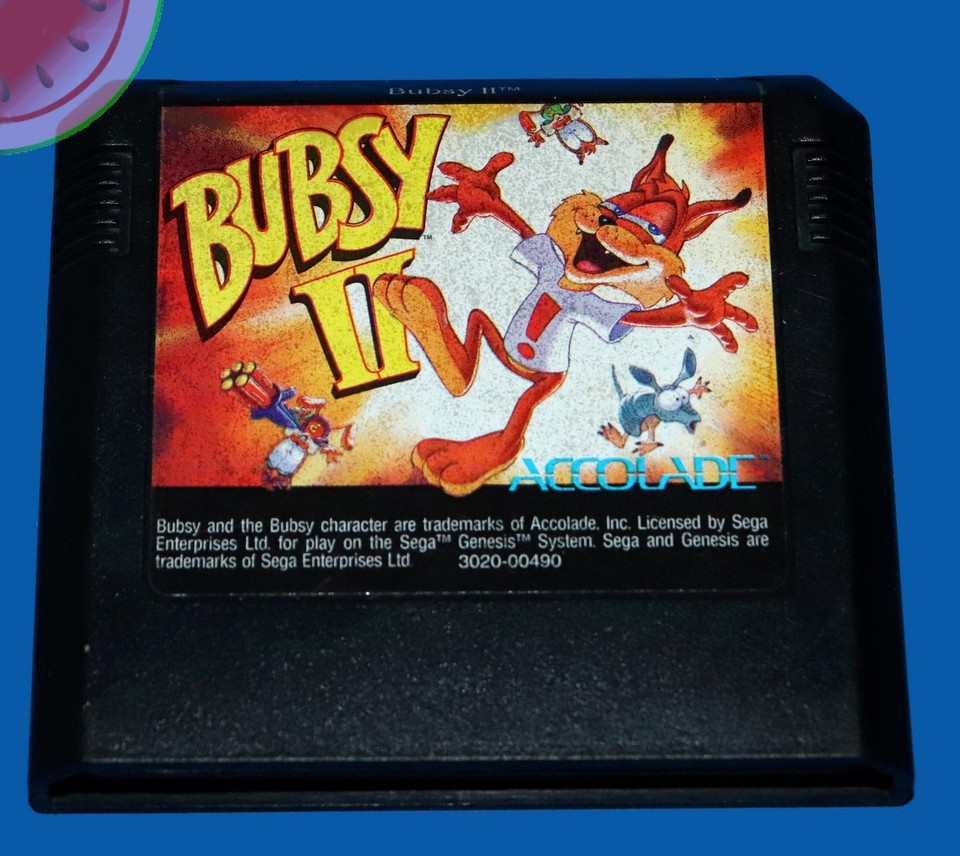 SEGA GENESIS VIDEO GAME CARTRIDGE BUBSY LOT 1 2 II ACCOLADE