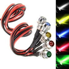 Car Boat 12v 8mm Led Indicator Light Pilot Dash Dashboard Panel Warning Lamp B
