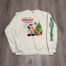 Walt Disney World Mickey Mouse Santa Holiday Christmas Tree SweatShirt Adult M