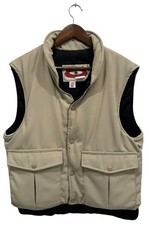 LL Bean Puffer Vest VTG Maine Guide USA Mens Medium Beige Tan 1970s Primaloft