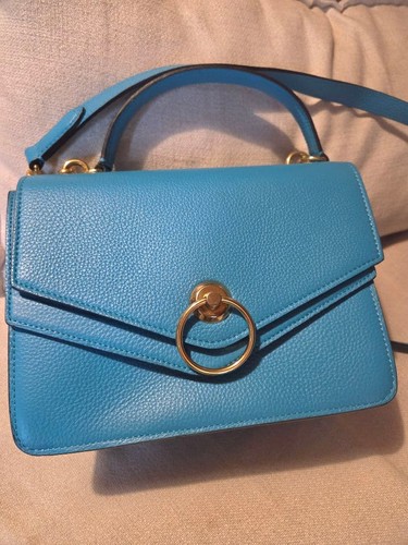 Share Mulberry Harlow Small Classic Grain Leather Shoulder Bag Blue