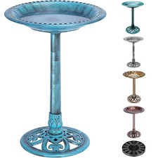 28" Height Pedestal Bird Bath Outdoor Garden Decor Vintage Yard Art Birdbath