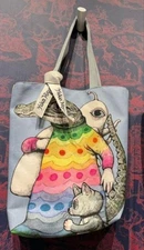 Yuko Higuchi Double Sided Tote Bag Hakka printed cloth Boris Zakkaten OOP 3