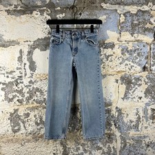 Vintage Levi's 505 Orange Tabs Light Wash Denim Jeans Regular Fit Boys Size 8