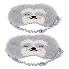 2 Pcs Blackout Plush Eye Masks Soft Sleeping Blindfold Cover Adjustable for Kids