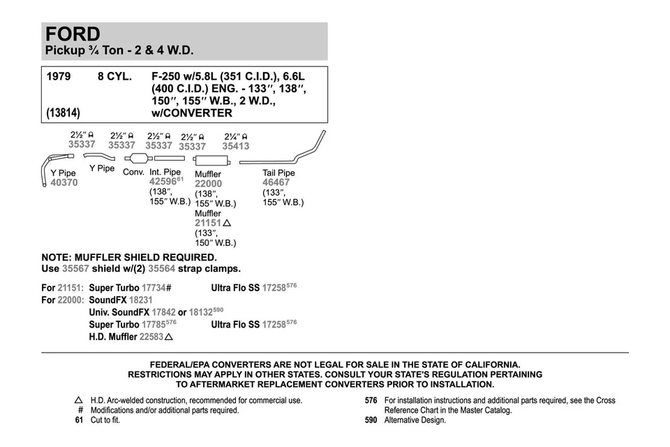 For Ford E-100 Econoline Club Wagon 75-77 Aluminized Steel Muffler Heat Shield Foto 2 de 4