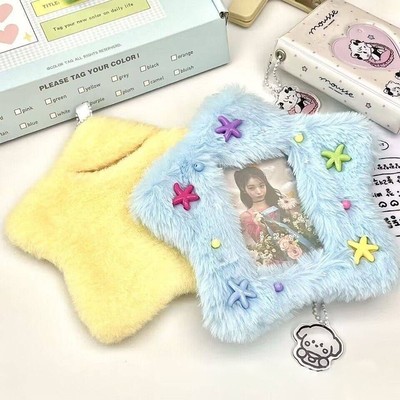 Cute Plush Photo Card Holder Photo Albums Decor Cover Case Kpop Idol Bus Card