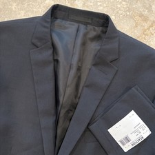 Kenneth Cole Reaction Suit Jacket Mens 44L Charcoal Grey Two Button Blazer New
