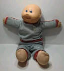 ✨VINTAGE✨ CABBAGE PATCH KIDS Boy Doll in Grey Sweatsuit  w/Cat on front