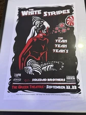 White Stripes Poster - 9/22/03 - Greek Theater - Signed & Numbered - Rob Jones