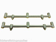 2 x Stainless Steel Fishing Goal Post Buzz Bars 30CM 3 Rod Post Fixed Buzz Bars