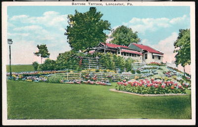 LANCASTER PA Barrose Terrace House & Gardens Vintage Postcard Early Old PC