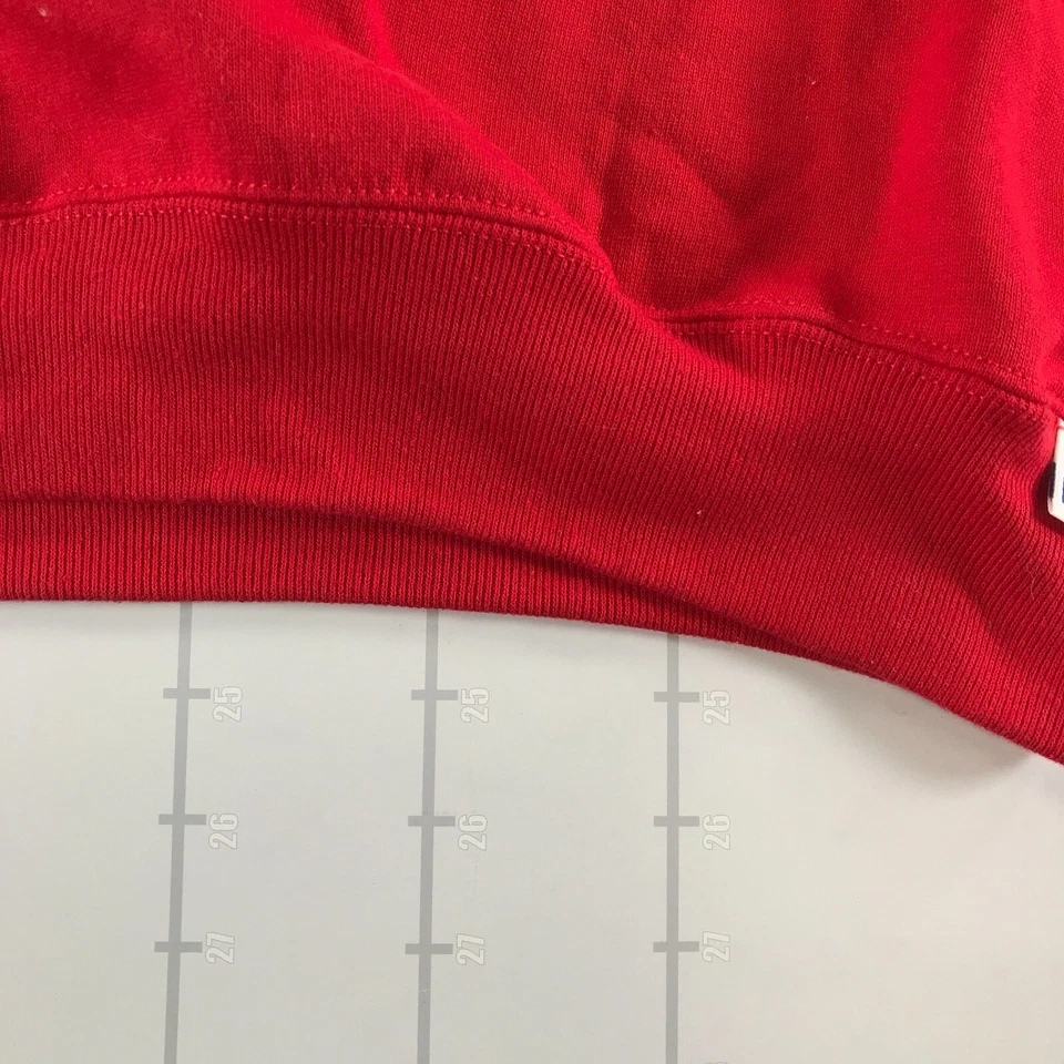 Sudadera deportiva vintage Russell cuello redondo juvenil grande roja mezcla de algodón 50/50 Foto 2 de 4