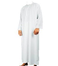 WHITE JUBBAH/THOBE/OMANI MUSLIM ARAB MENS DRESS Size 50,52,54,56,58,60