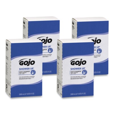 GOJO 7230 SHOWER UP 2000 mL Refill Soap and Shampoo - Pleasant Scent (4/CT) New