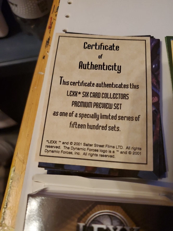 Lexx Complete Collectors 12Card Premium Preview Set 1 + 2 W/ Box & Certificate - Image 2 of 3
