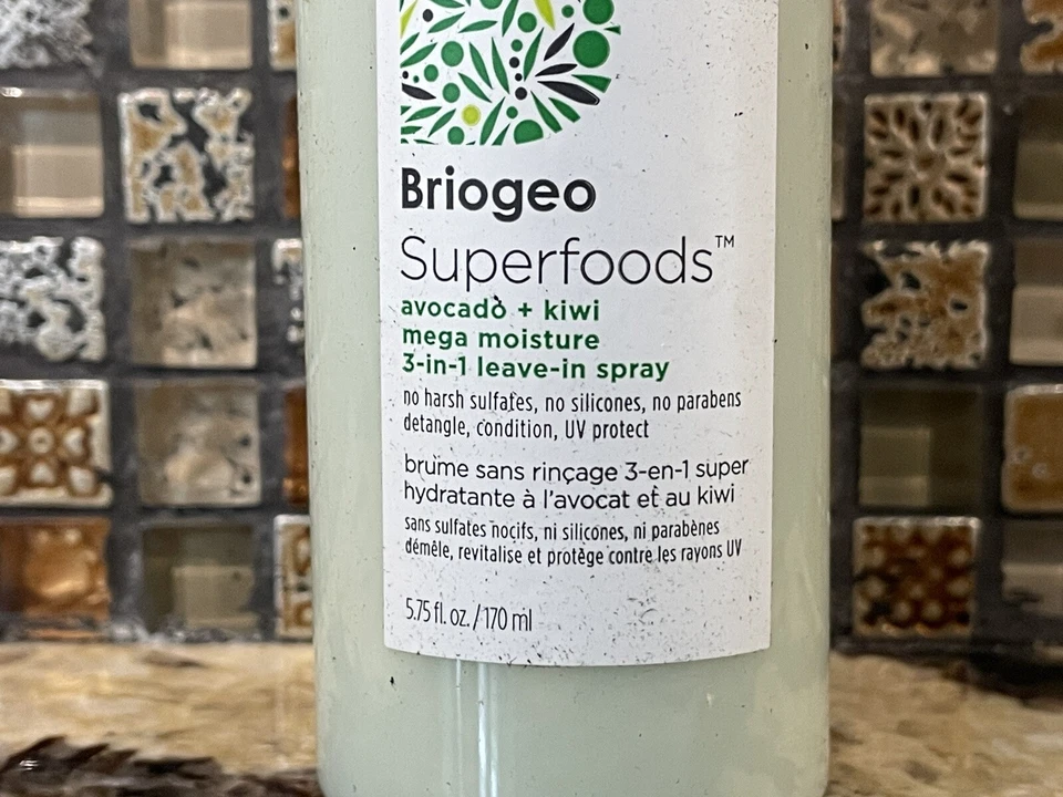 Paquete 2 Briogeo Superfoods Aguacate + Kiwi Mega Humedad Spray Sin Enjuague 5.75oz Foto 4 de 4