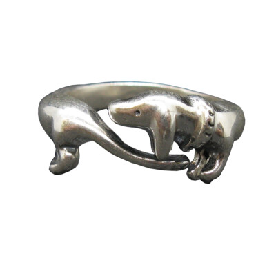 Sterling Silver Ring Dog Dachshund Genuine Solid Hallmarked 925 Handmade