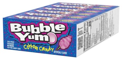 18x Bubble Yum Cotton Candy Bubblegum Pack 5 Stück Kaugummi Süßigkeit