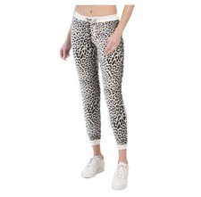 Chaser Leopard Print Cozy Knit Drawstring Joggers SZ M VGUC