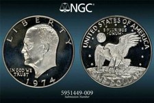 1974 S Eisenhower IKE CLAD $1 Dollar PF68 ULTRA CAMEO UCAM NGC Photo Vision&reg;2708