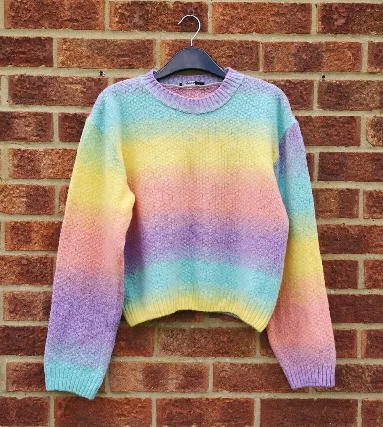 Rainbow Striped Sweater Rainbow Crop Jumper Boohoo Bright Stripe