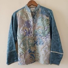 Flashback Blazer Boho Artsy Sz Sm Jacquard Embroidered Lace Victorian Eduardian