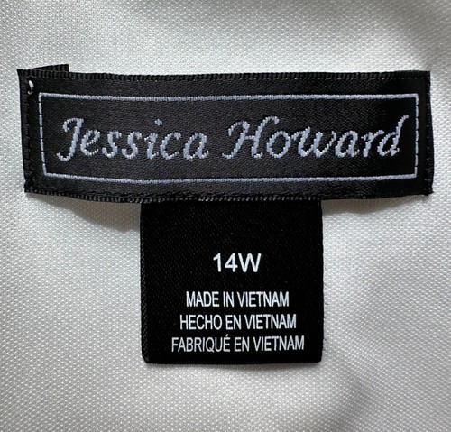 Abito Jessica Howard Shift donna 14W bianco floreale manica a campana lunghezza ginocchio - Foto 5 di 9