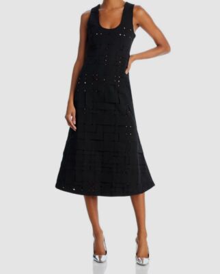 A.W.A.K.E. Mode Women's Black Sleeveless Interwoven Midi Dress Size 36 |  eBay