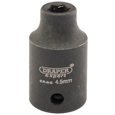 Image of Draper Expert 1/4" Drive Hi Torq Hexagon Impact Socket Metric 4.5mm