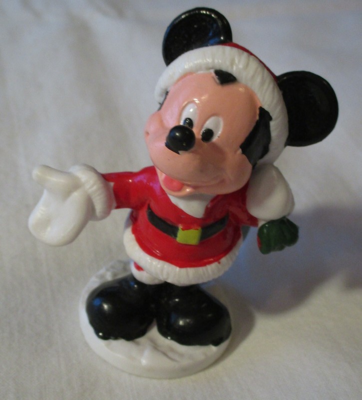 Disney Mickey Mouse Dressed as Santa Hard Rubber Figurine