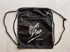 ASICS Black Drawstring Bag Front Zip Pocket -...