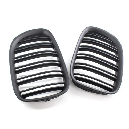 For BMW F01 F02 2009-2015 2Pcs Gloss/Matte Black Dual Slat Front Bumper Grilles - Picture 17 of 17