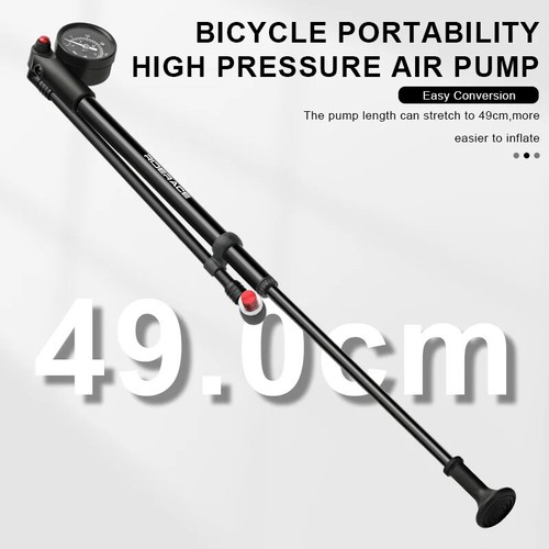 Bicycle Pump With Gauge High-pressure Hand Tire Air Inflator Bike Air Shock Pump - Picture 3 of 14