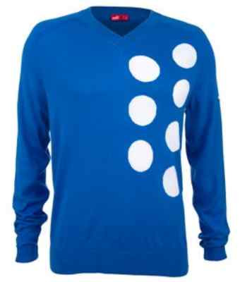 PUMA GOLFBALL INTARSIA PULLOVER BLAU NEU